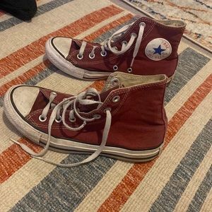 Used red converse high tops